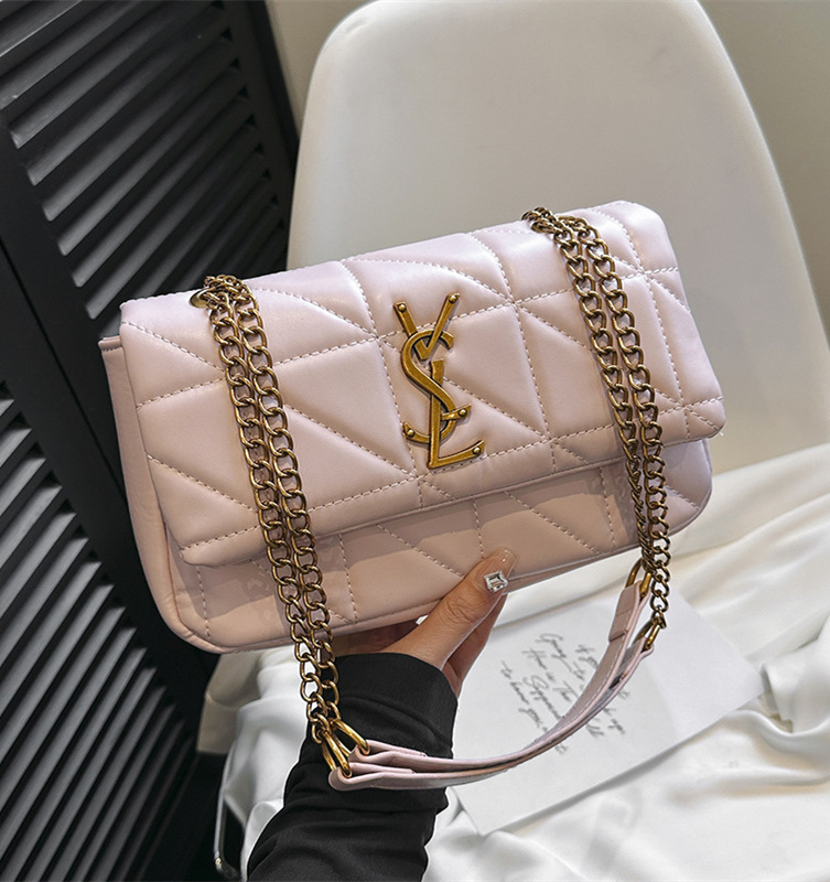 Free shipping designer bag for women 2025 new Korean version soft leather diamond grid small fragrant style versatile fashion temperament black