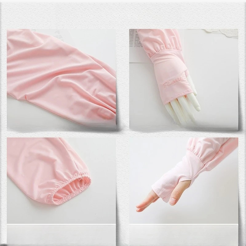 Summer Loose Sunscreen Ice Silk Sleeve Female Long UV Protection Arm Glove Super Soft Breathable Driving Sleeves 250610