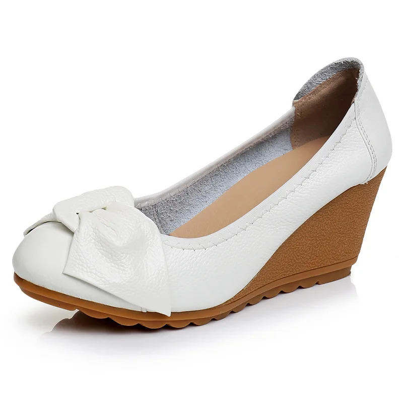 Fashion Genuine Leather High Heels Women Wedge Shoes Casual Woman Shoes Elegant Ladies Wedges Female Footwear YX1551 250614