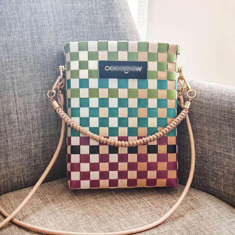 Thai Internet Celebrity Crossbody Plastic Woven Basket Casual Beach Vacation Phone Shoulder Bag