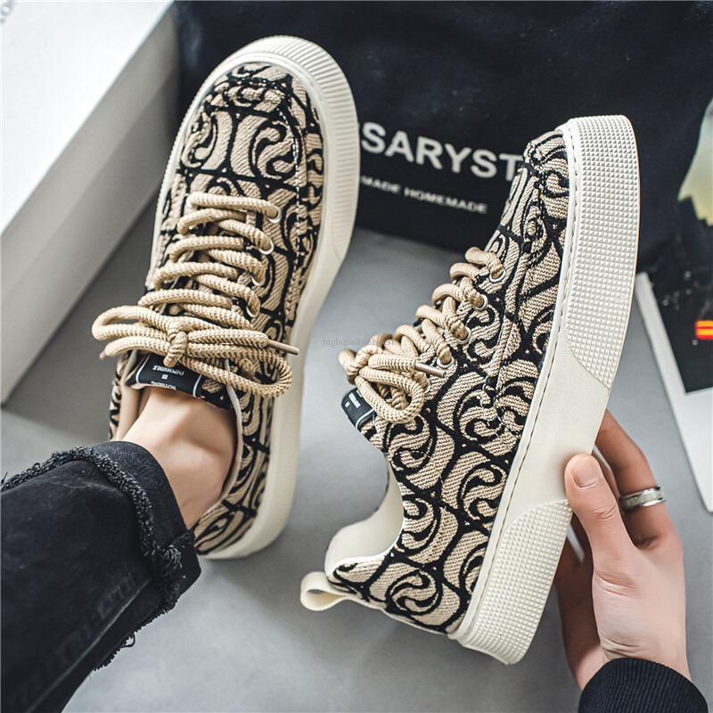 2025 Summer Men s Shoes Fashion Designer New Board Shoes Breathable Fabric Trend Multi Functional Board Weaving Canvas Sports And Leisure Shoes Skateb