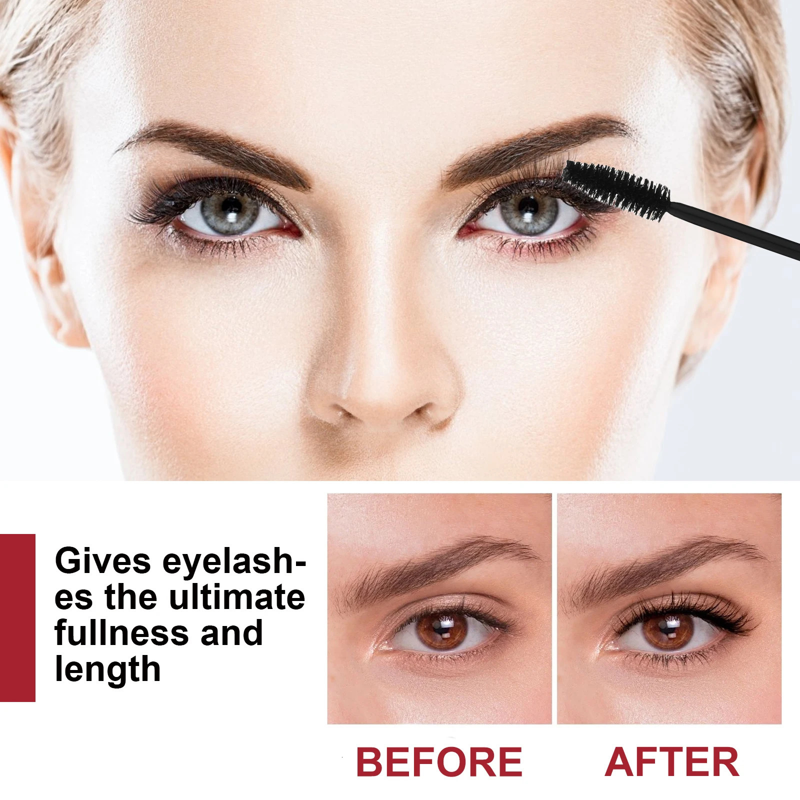 EELHOE Lengthens Eyelashes Lashes Curly Thicker Silk Waterproof Long Wearing Makeup Not Dizzy Black Eyelash Mascara 250606