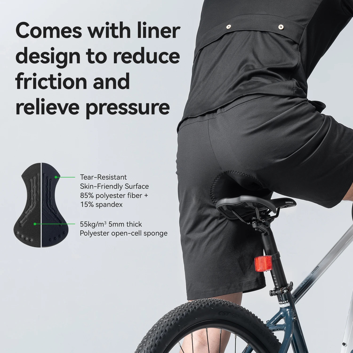 ROCKBROS Cycling Shorts Road Bike Casual Sport Pants Mens Style With Lined Pad Summer Equipment 250614