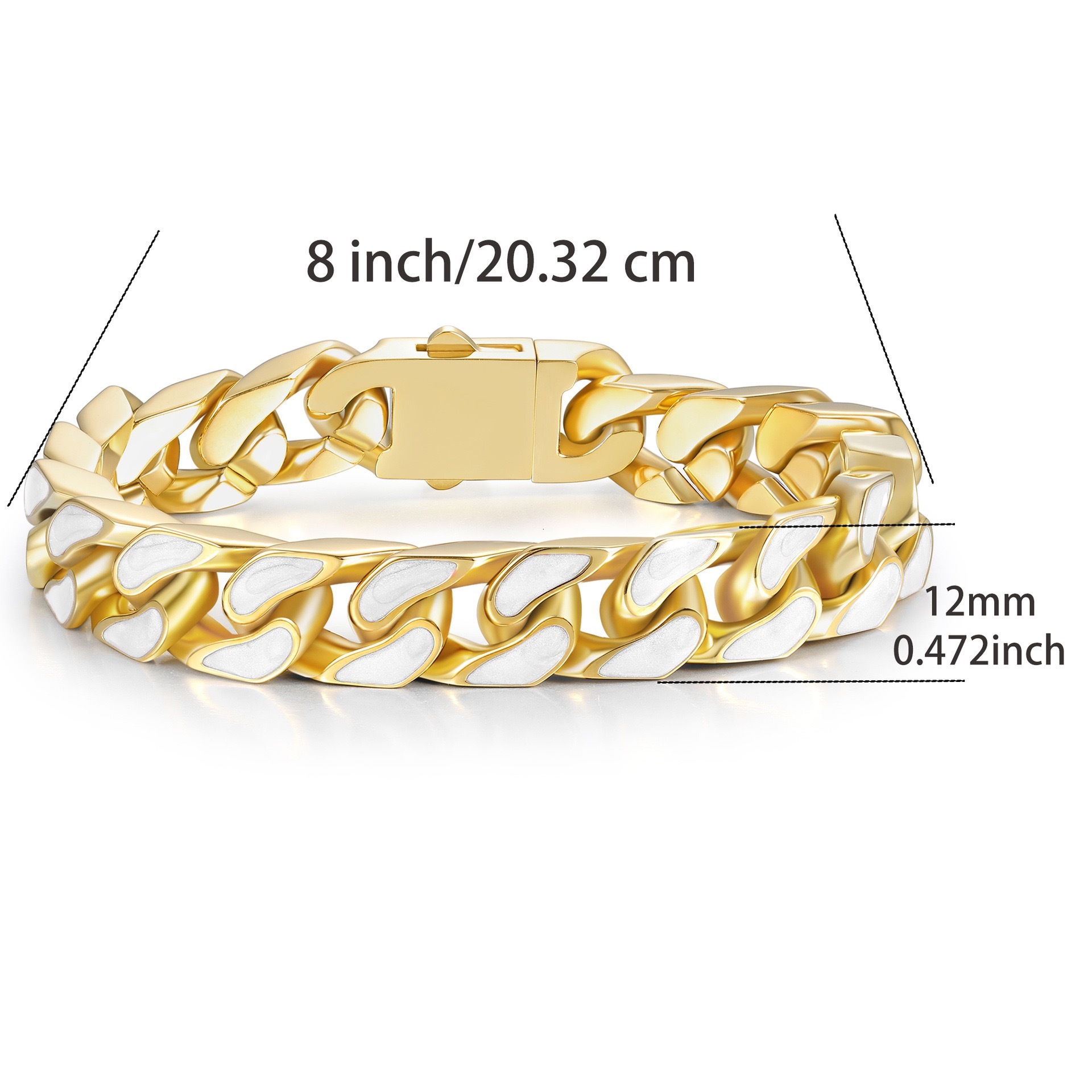 Luxury Marble Cuban Link Chain Popular Fashion Jewelry Bracelet Nature Stone Men Women Stainless Steel Band Factory Custom