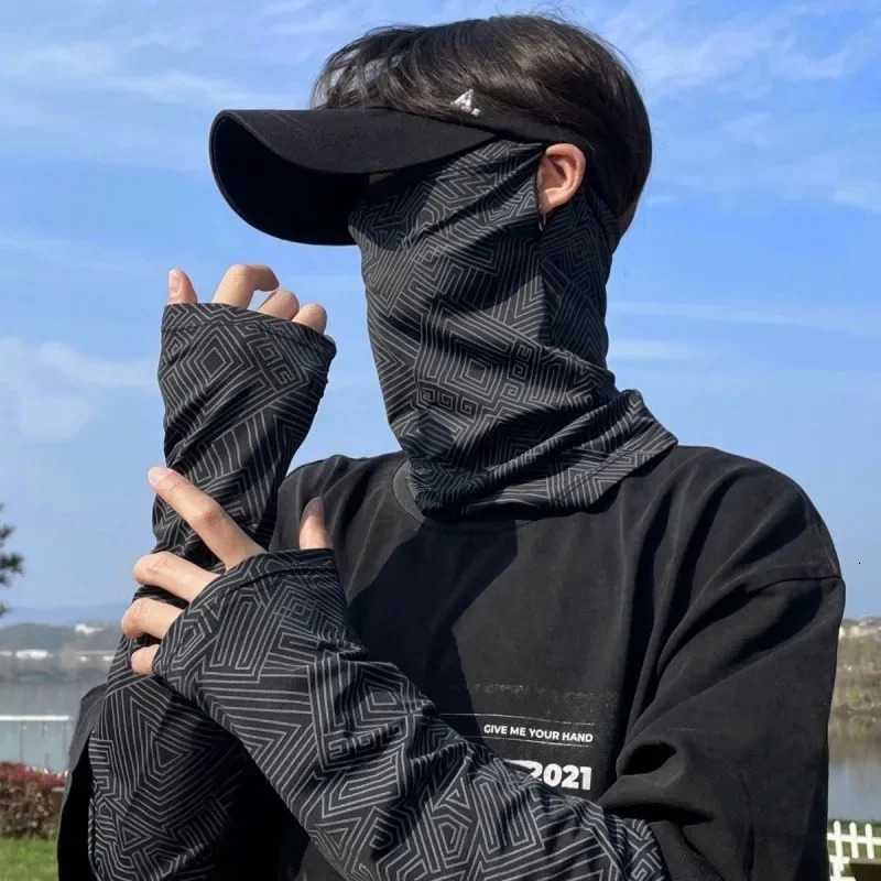 Summer Ice Silk Sleeves for Men Women Breathable Outdoor UV Protection Cycling Driving Sleeve Arm Sun Screen Protection Sleeves 250610