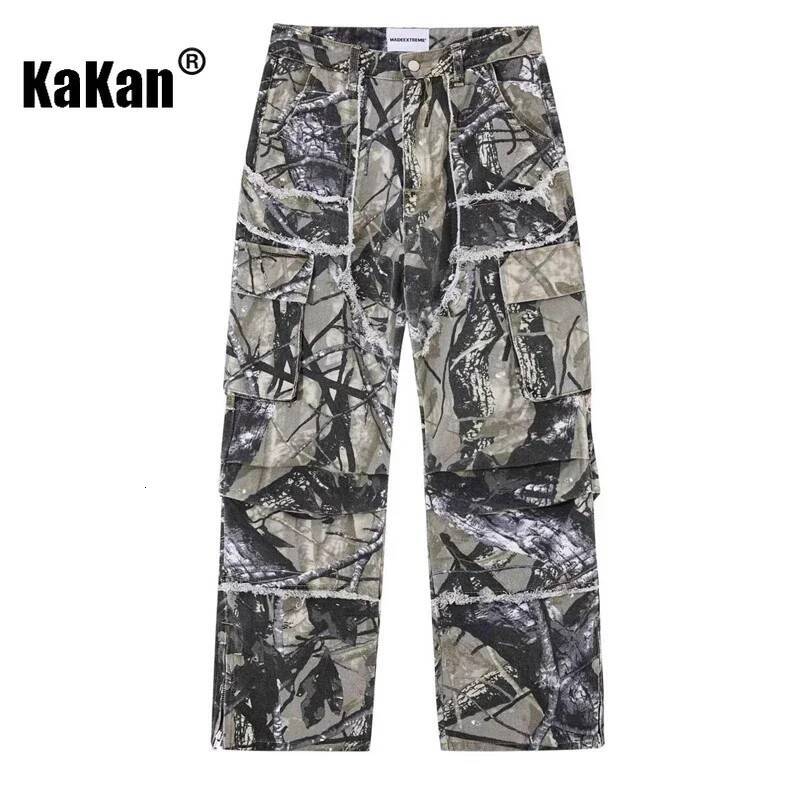 Kakan - European And American New Camouflage Multi Pocket For Men, High Street Hip-Hop Workwear Pants Long Jeans K27-79