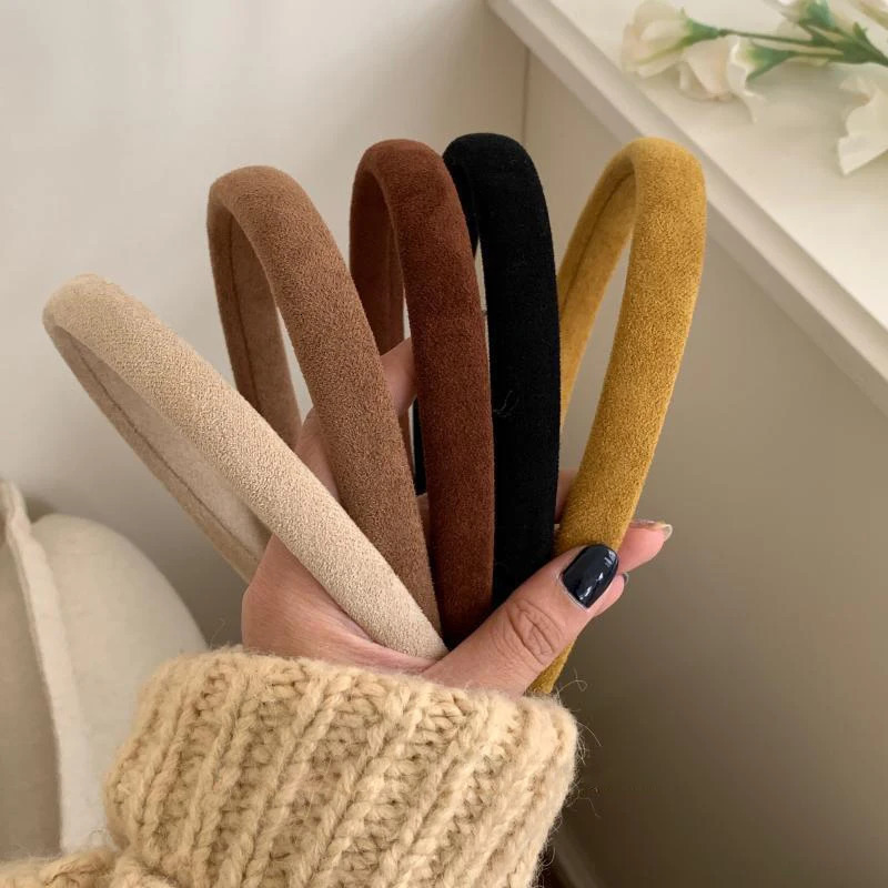 Autumn and Winter Woman Elegant Retro Korean Velvet Hairband Narrow Suede Headband Girls Headwear Ladies Hair Accessories 250610