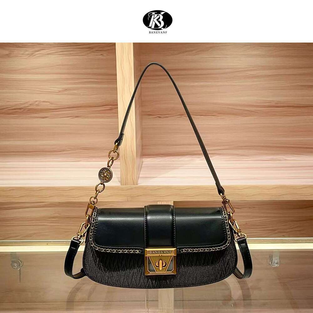 2024 Princess KB Bani New High-End Genuine Leather Lock Underarm for Women Fashion Versatile Shoulder Crossbody Bag