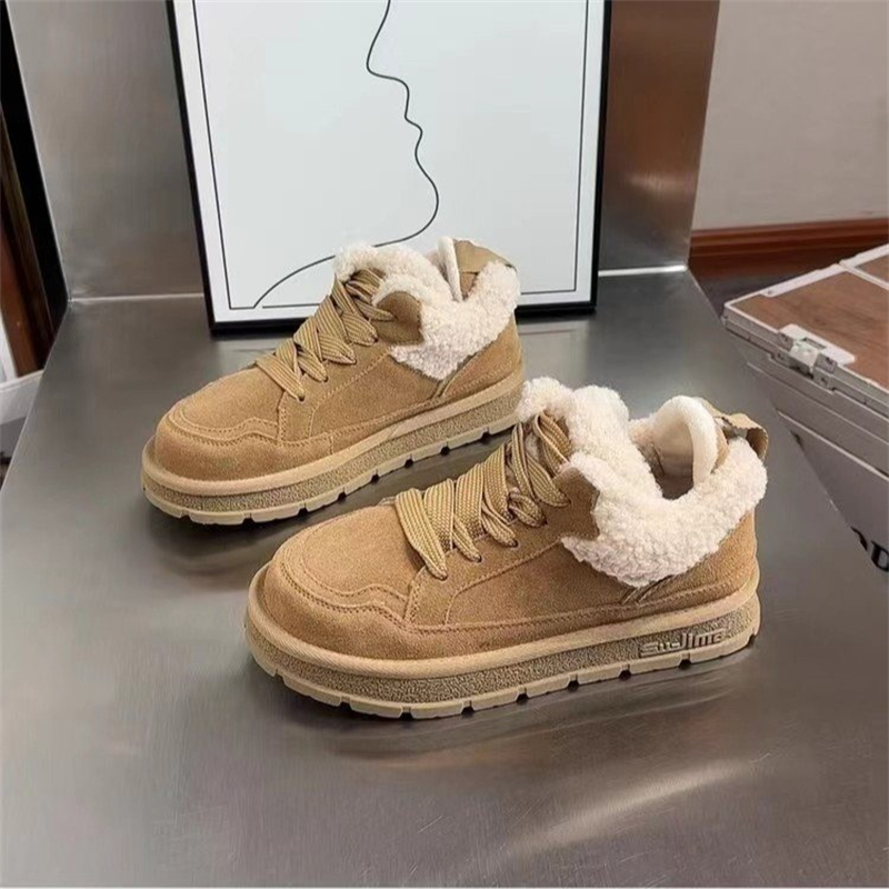 hot Free shipping designer Boots for woman cotton shoes winter keep warm plush Fashion Boots vintage casual platform brown khaki snow boots