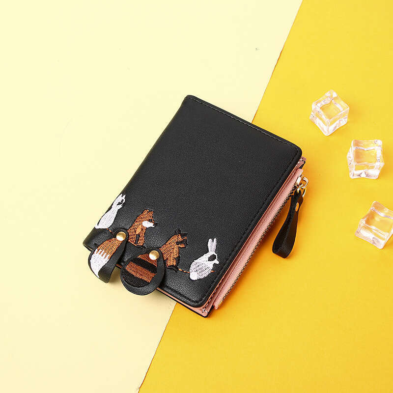 Hot Selling New Women's Short Student Wallet Korean Version Cute Fresh Card Holder Cartoon Mini Personality Coin Purse