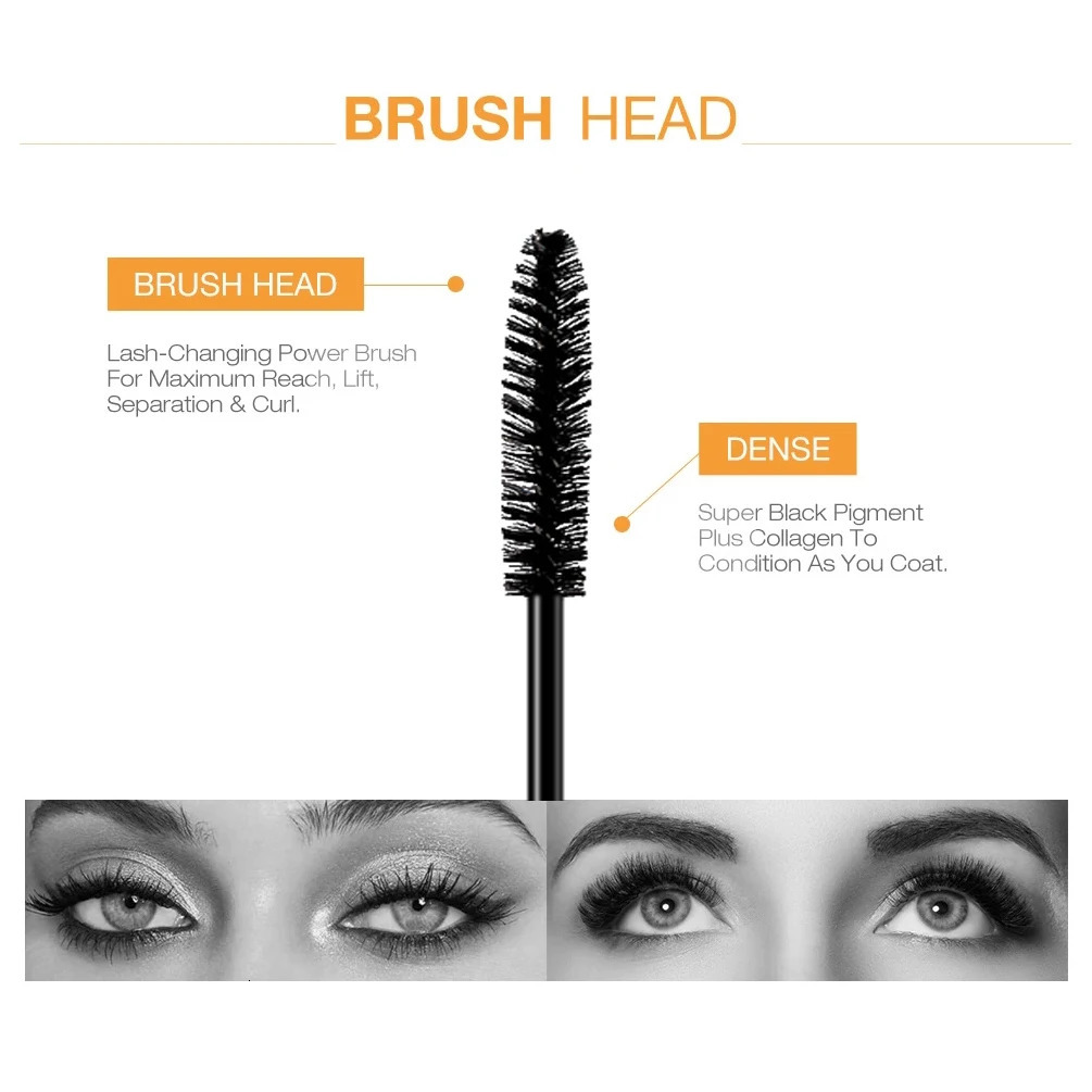 2pcsset 4D Mascara Beauty Makeup Curling Black Lash Eyelash Waterproof Liquid Volume Longwearing Cosmetic 250606