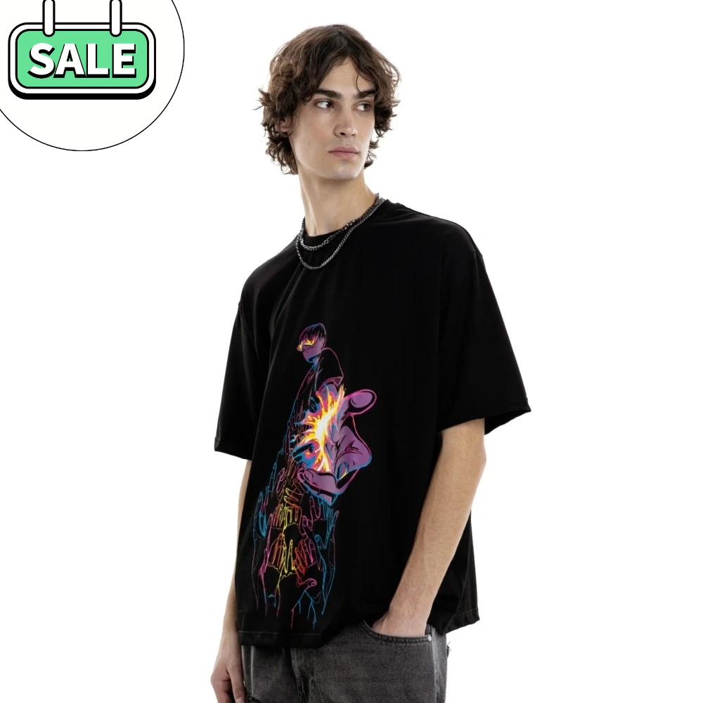 Oversize Men Clothing Cartoon Graphic Print Harajuku Short Slee Tshirt Cotton Y2k Suitable for Both Men and Women