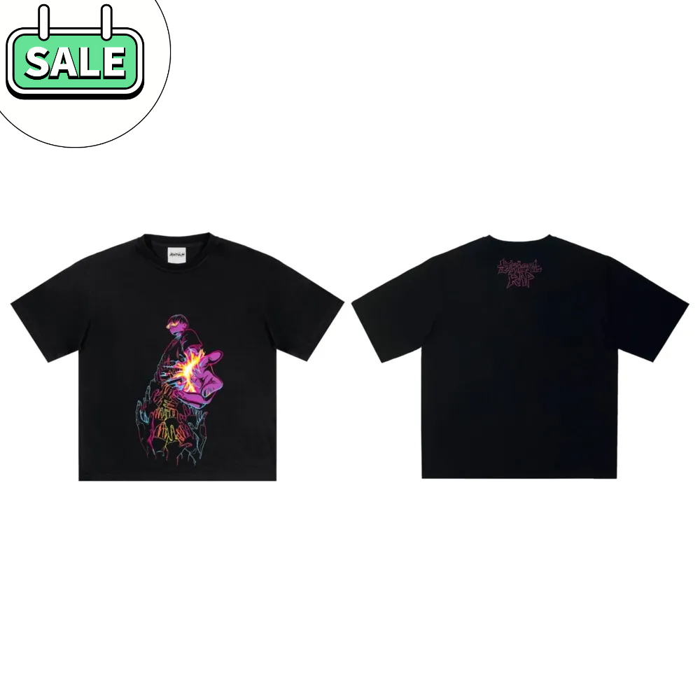 Oversize Men Clothing Cartoon Graphic Print Harajuku Short Slee Tshirt Cotton Y2k Suitable for Both Men and Women