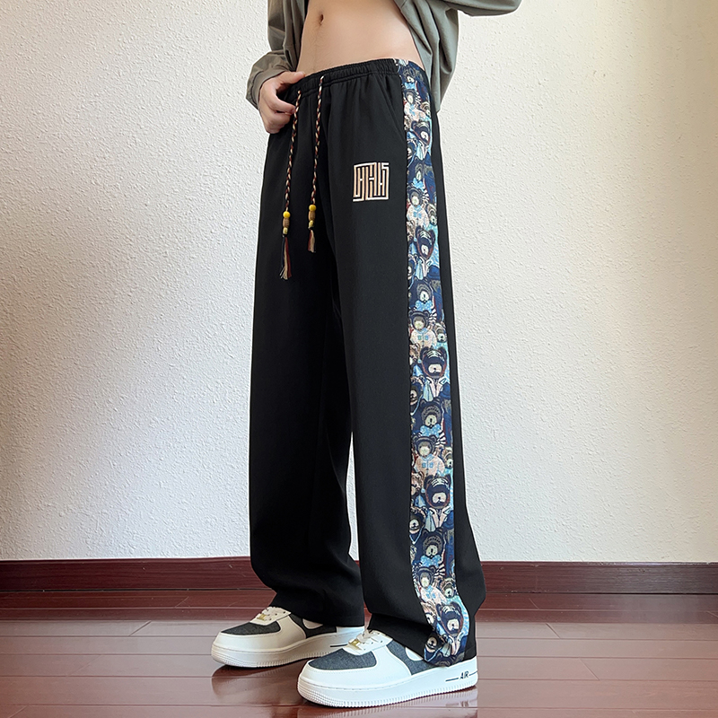 2025 New Style Men's and Teenagers' Casual Pants - Embroidered Straight-Leg Sports Loose Long Pants