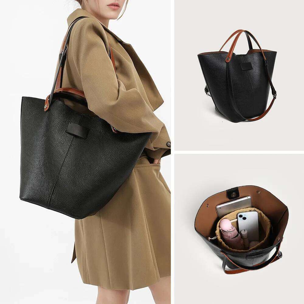 Hot Selling Designer Bucket Shoulder Bag For Women Handbags And Purses Design Fashion Lady Totes PU Leather Big Composite Bag