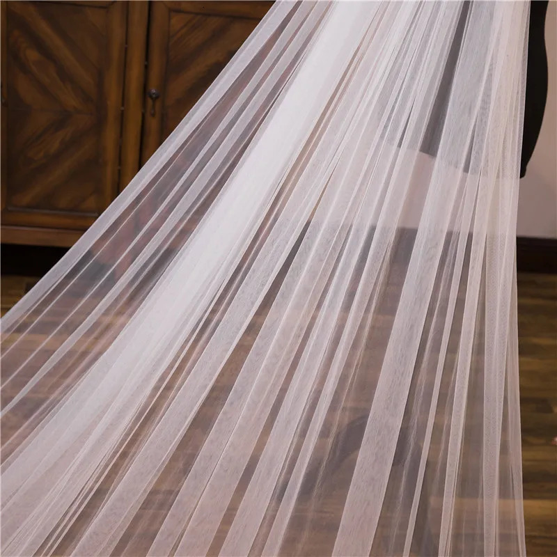 Wholesale white Ivory 3*3 Meter Cathedral wedding veils Lace Appliques Bridal veil 250603
