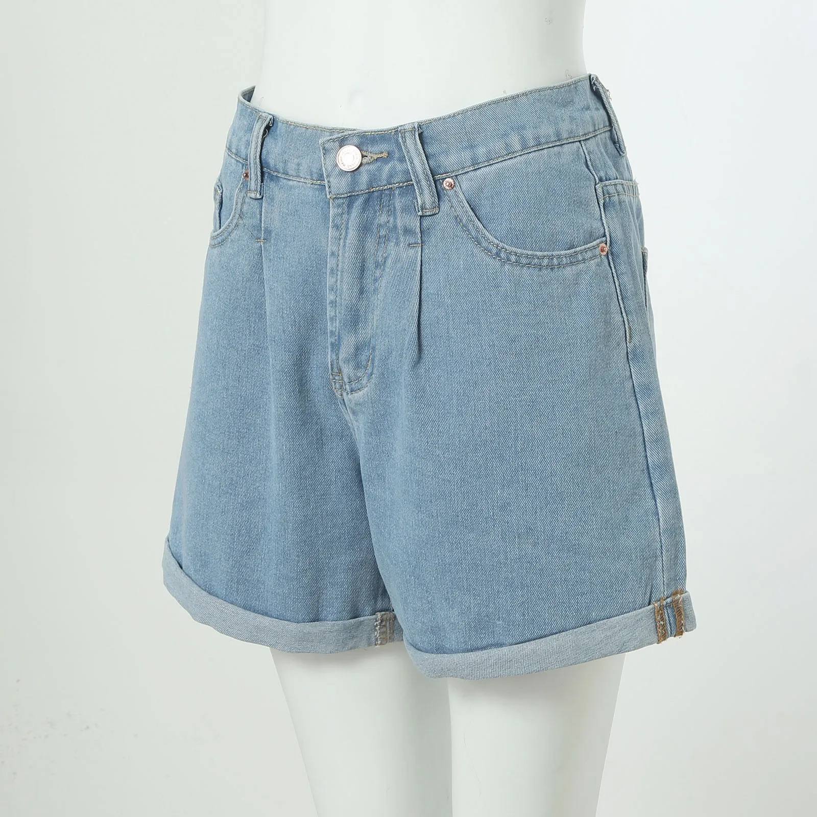 Womens Jean Shorts Y2k High Waisted Wide Leg Short Denim Pants For Women Summer Rolled Hem Denim Shorts Streetwear With Pockets 250613