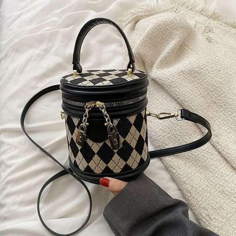 Designer Shoulder Free Bag Shipping New Fashionable Bucket Dia Grid Handbag Crossbody For Women Free shipping