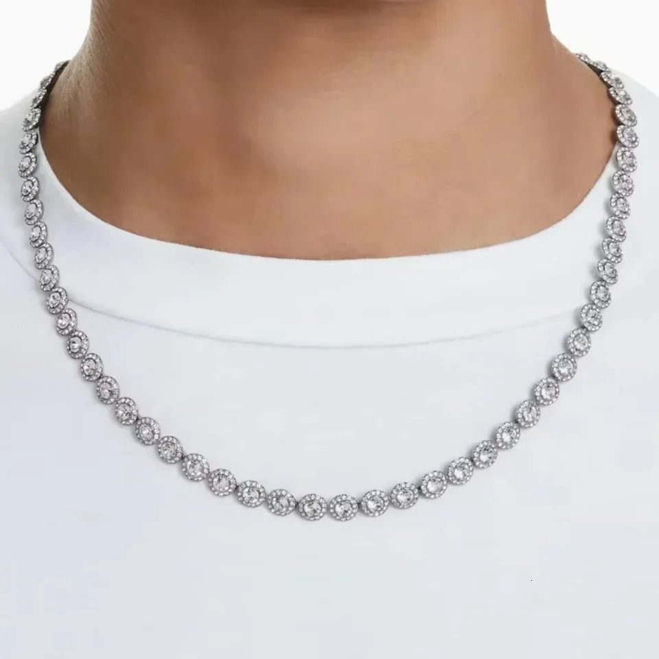 2025 High Quality Ladies Classic Happiness Diamond Round Crystal Necklace Set S925 Silver Gorgeous Jewelry Set 250609