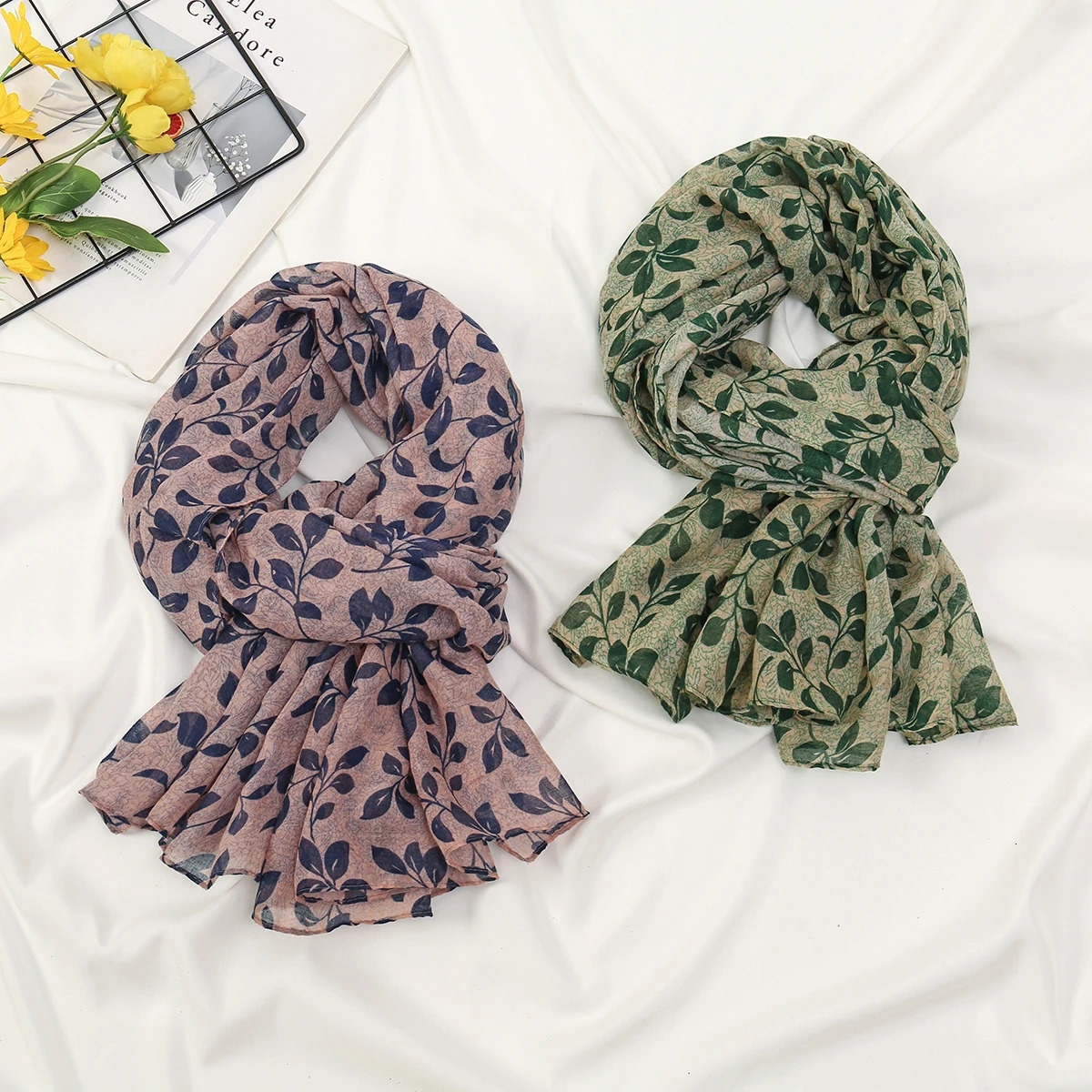 Summer Printed Cotton Viscose Hijab Scarf Woman Muslim Hijabs Shawl Lightweight Breathable Long Wraps Lady Fashion Headband 250610