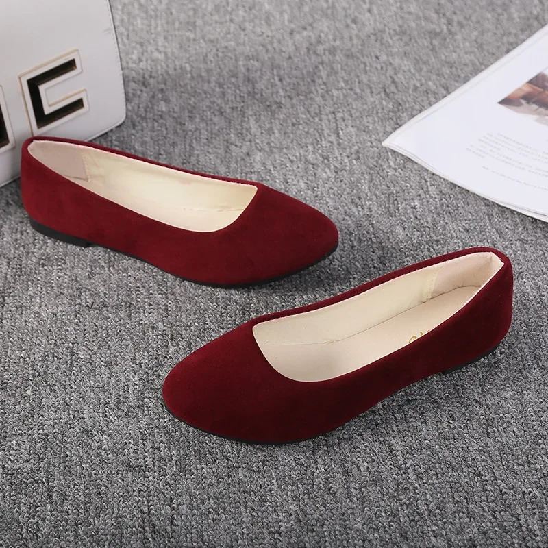 Plus Size 35-43 Women Flats Slip on Flat Shoes Candy Color Woman Boat Shoes Black Loafers Faux Suede Ladies Ballet Flats539 250613