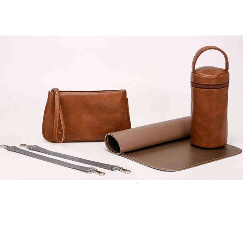 Pu Leather Diaper Backpack Waterproof Maternity for Stroller Baby Mummy Bags PU Nappy Bag Large Capacity Bottle bag