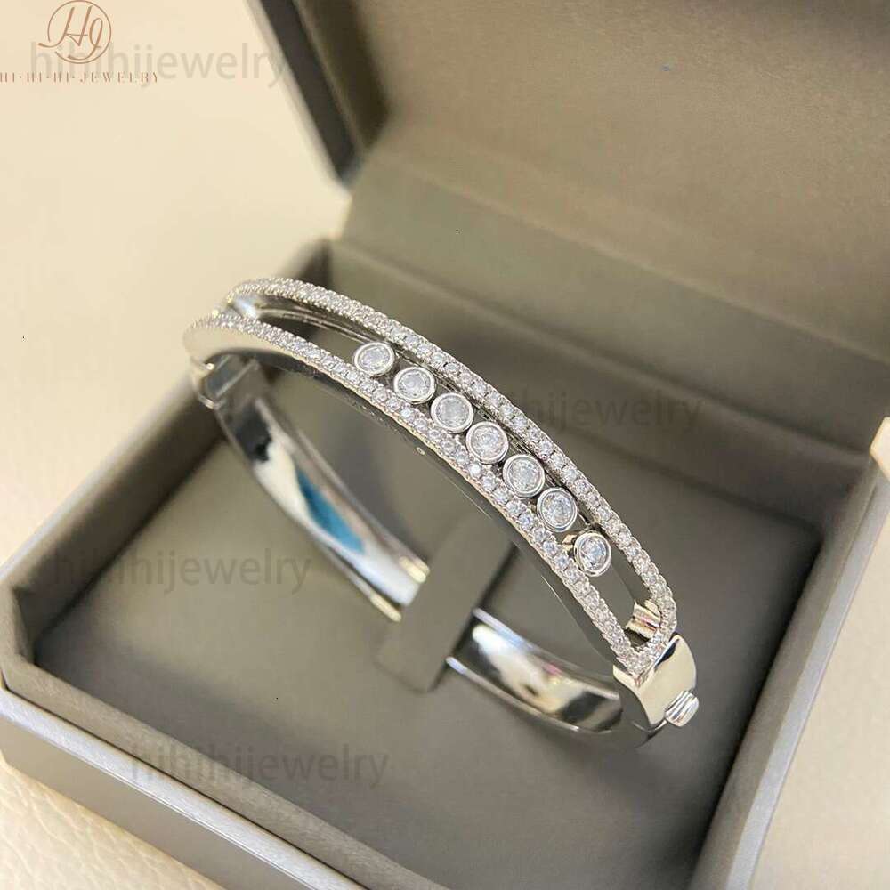 Designer New Slippery Diamond Bracelet Ladies Fashion Design CNC S925 Silver Bracelet Moissanite Valentine's Day Gift for Women