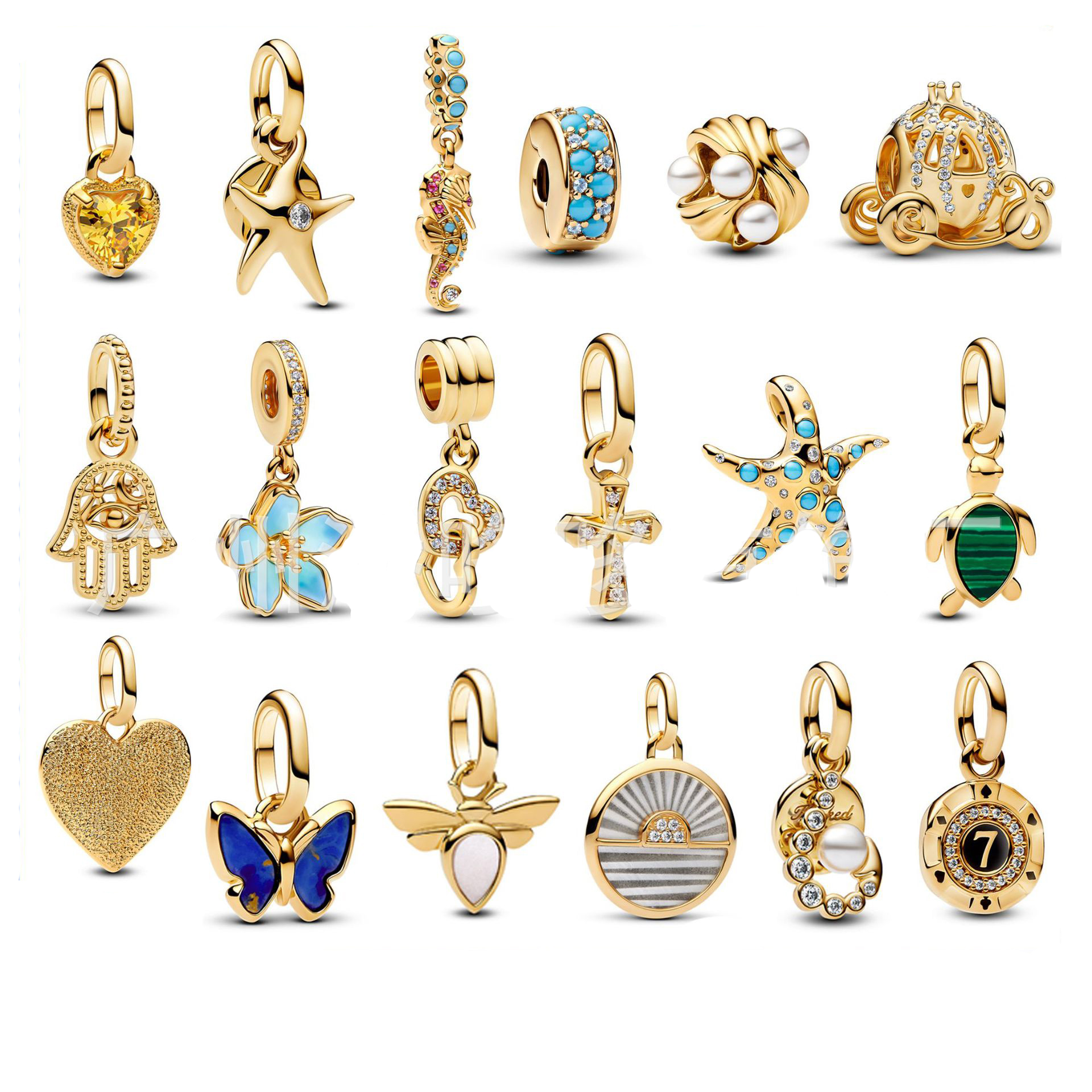 925 Turtle Seahorse Ocean Series Bead DIY Accessories Bead Accessories Free Shipping