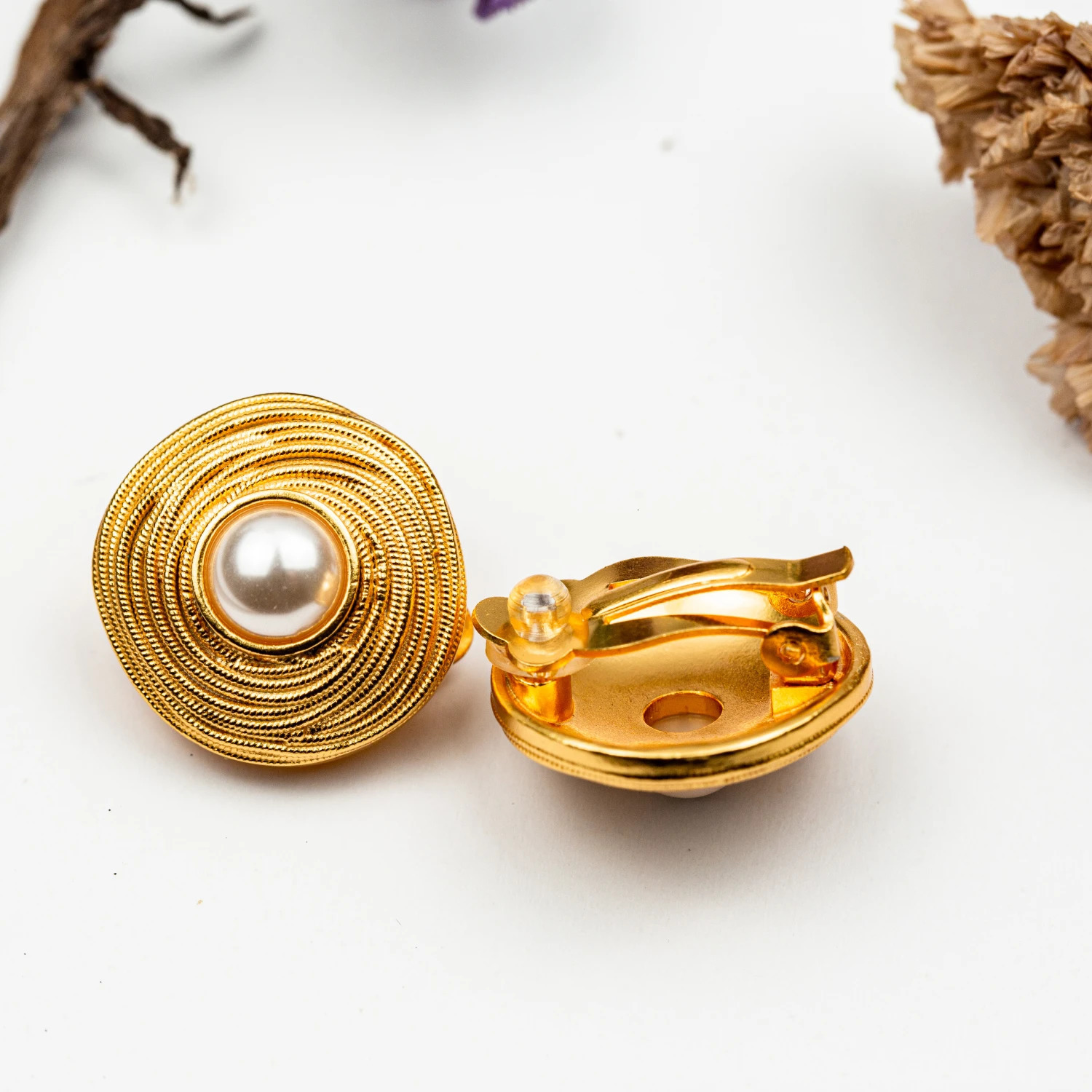 24K Gold Plated Clip On Earrings Natural Pearl Clip Earring Non Pierced Earrings Ear Clips for Women Wedding Jewelry Gift 250610