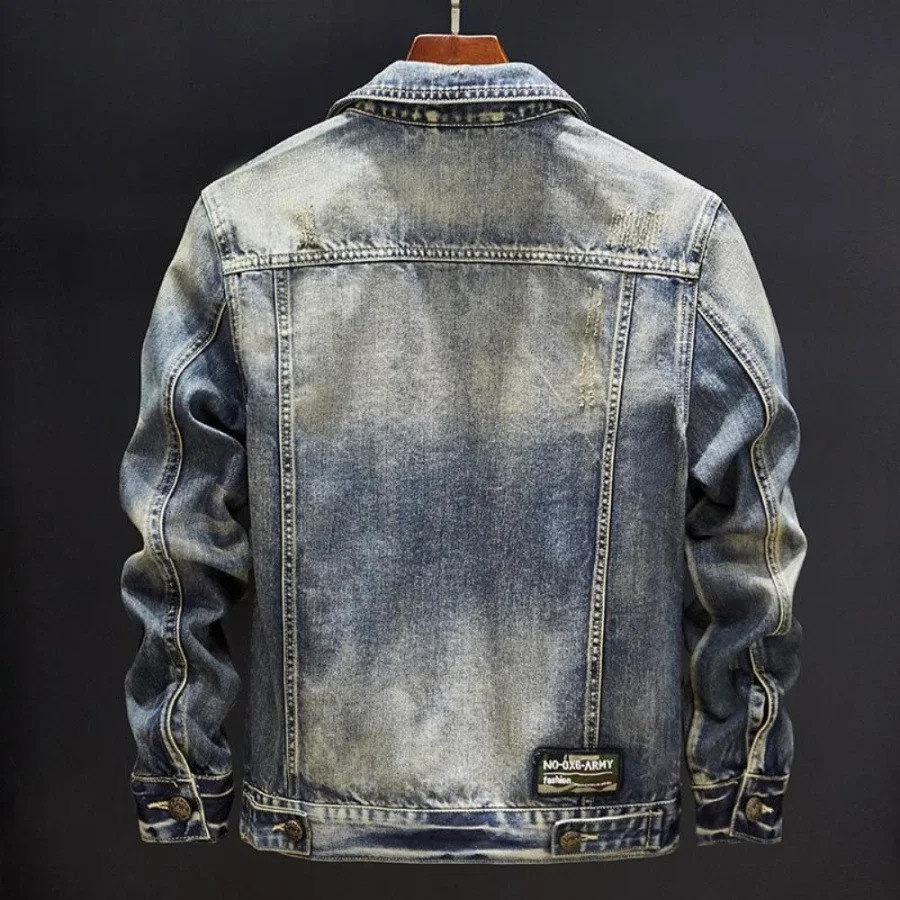 Korea Denim Jackets for Men Vintage Button Cowboy Coat of Fabric Korean Clothes Worn at Lowest Price Trendy Low 250614