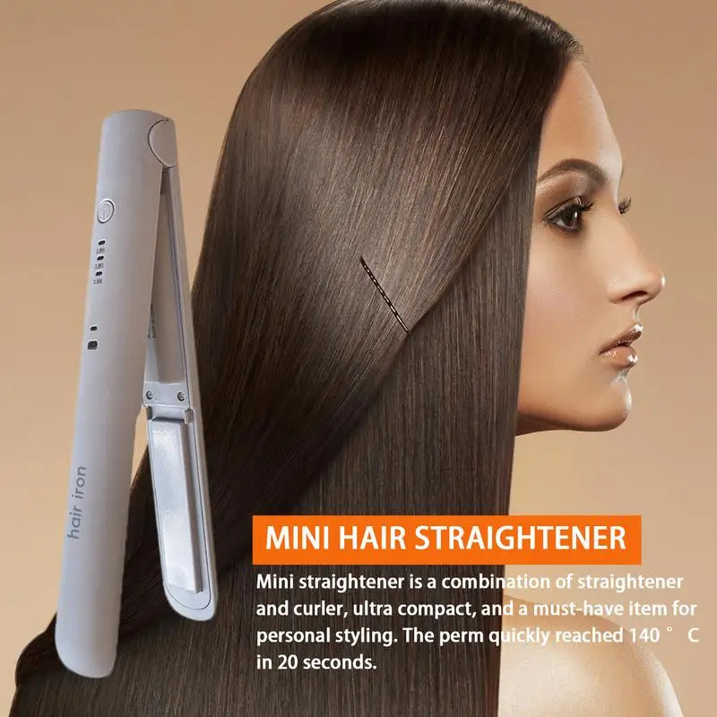 Cordless Curling Iron Mini Hair Straightener Iron Straightening Styling Tools Hair Curler Flat Iron Beard Straightener 250611