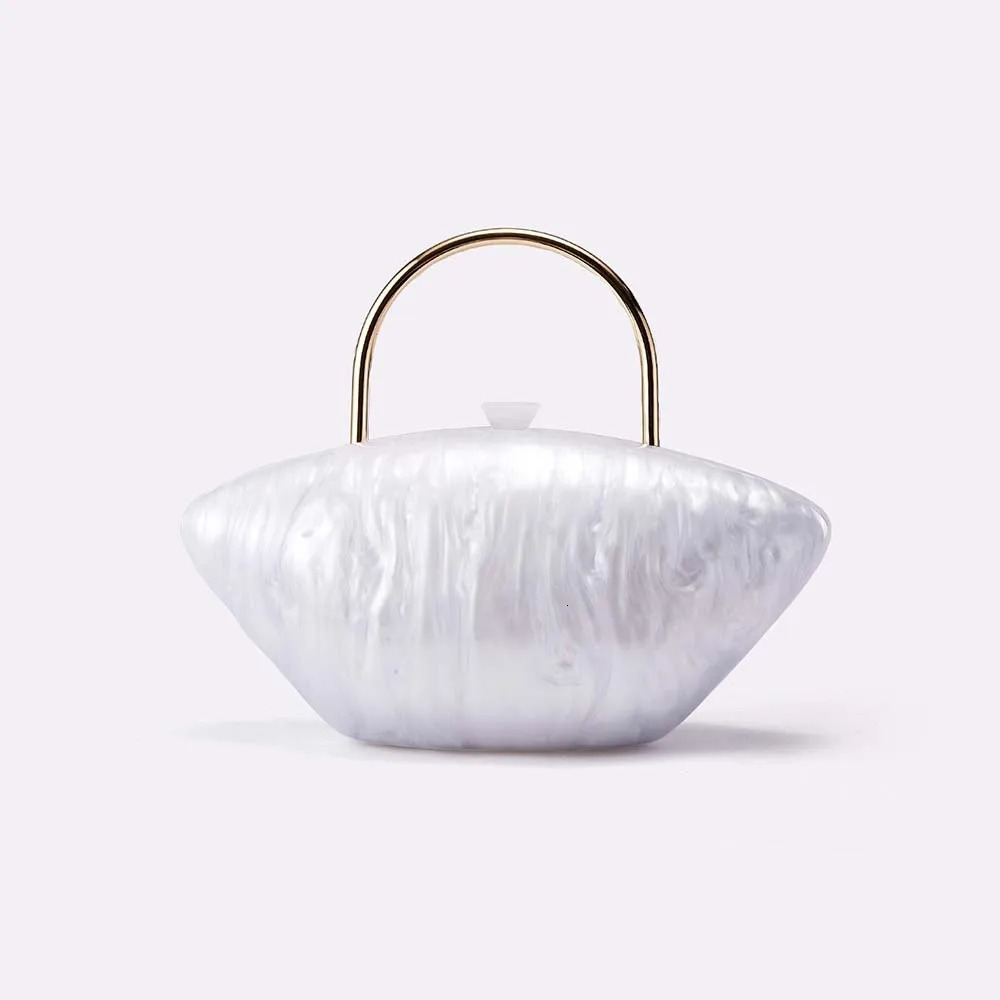 Designer Solid Shell Wedding Party Clutch Purse Dress Banquet Handbag Wallet Stylish Women Acrylic Evening Messenger Bag 250614