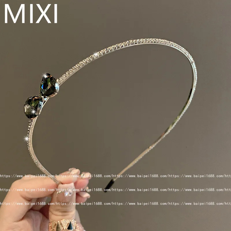 Elegant black bow crystal fine hair accessories headband Hair clips for women Womens Japanese Korean Hair bands headwear 250610