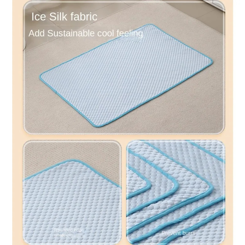 Summer Dog Cooling Mat Pet Ice Pads Cat Breathable Blanket Cat Washable Sofa Breathable Pet Dog Bed Pet Car Seat Cushion Sofa 250614