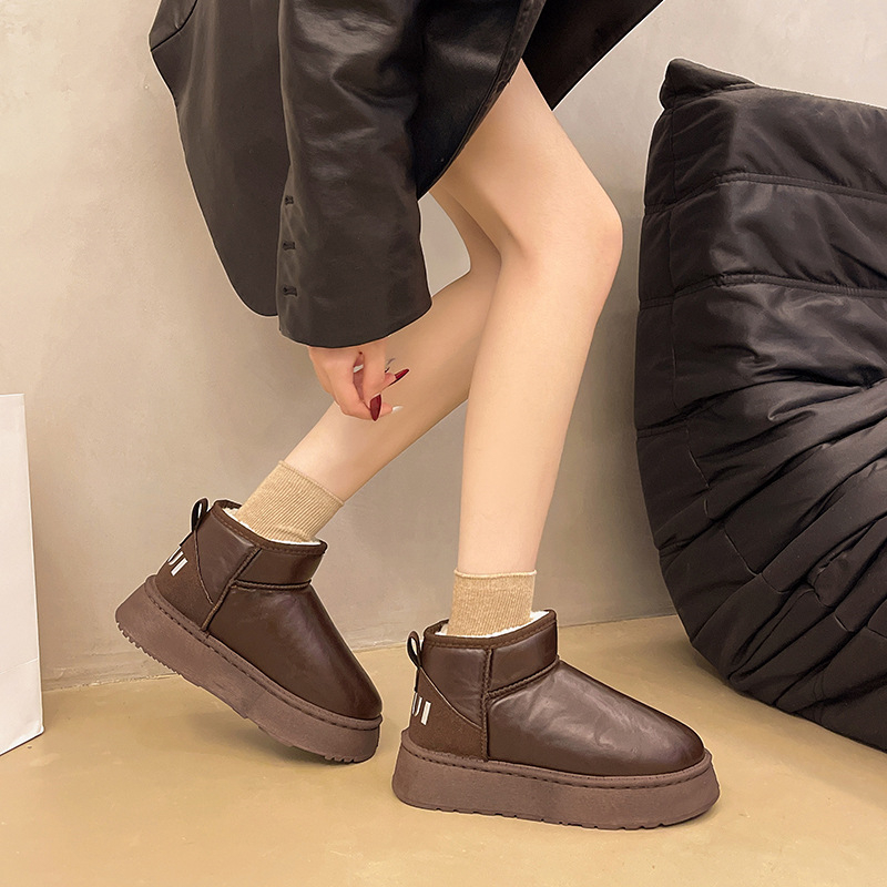 hot Free shipping designer Boots for woman cotton shoes winter keep warm Fashion Boots vintage black brown platform snow boots