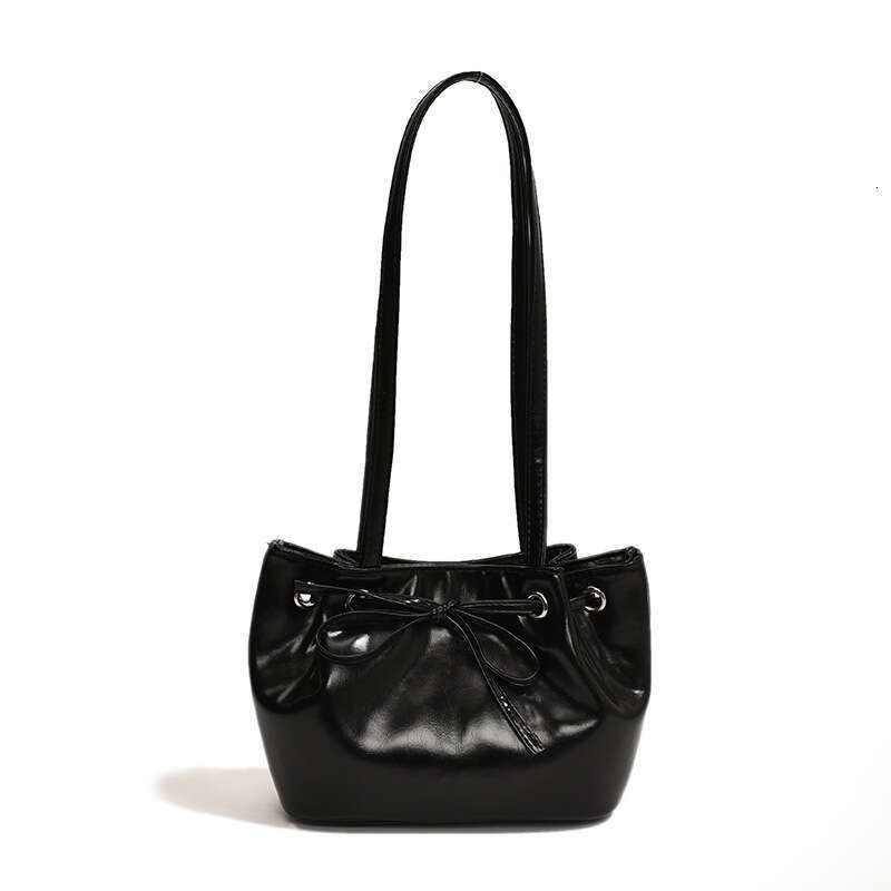 Underarm for Women 2024 Spring Summer Niche Design High-end Bowknot Fashion Simple Shoulder Handbag Bucket Bag