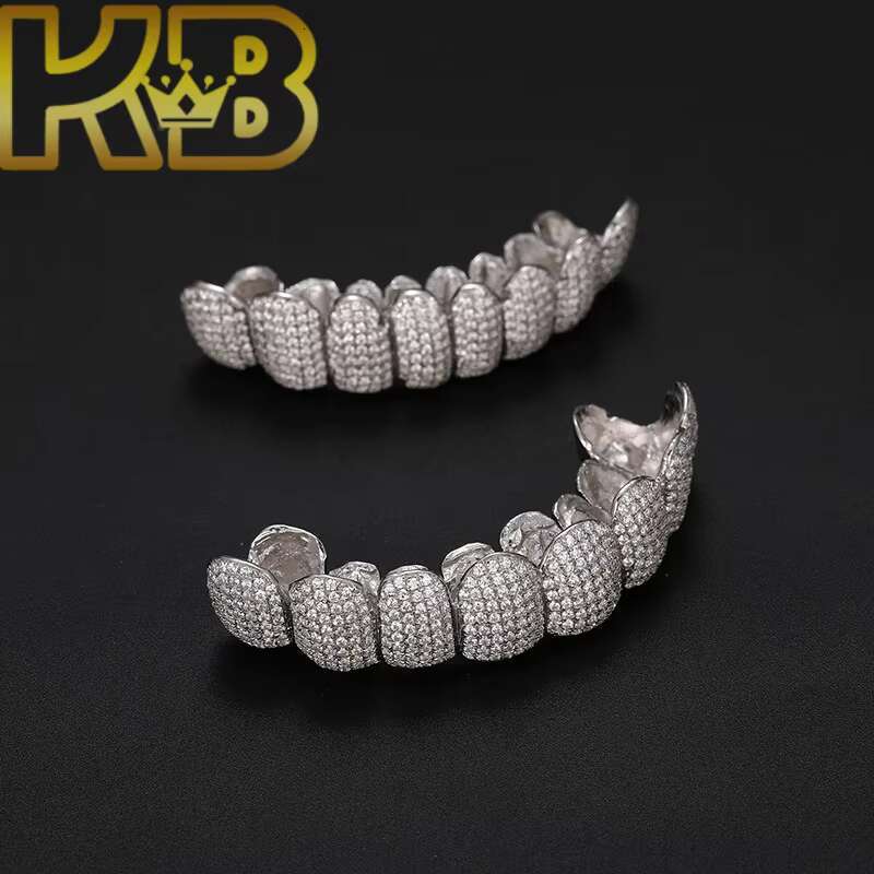 Personalized VVS Moissanite Iced Out 925 Sterling Silver Mens Hip Hop Body Diamond Dental Teeth Grillz for Men