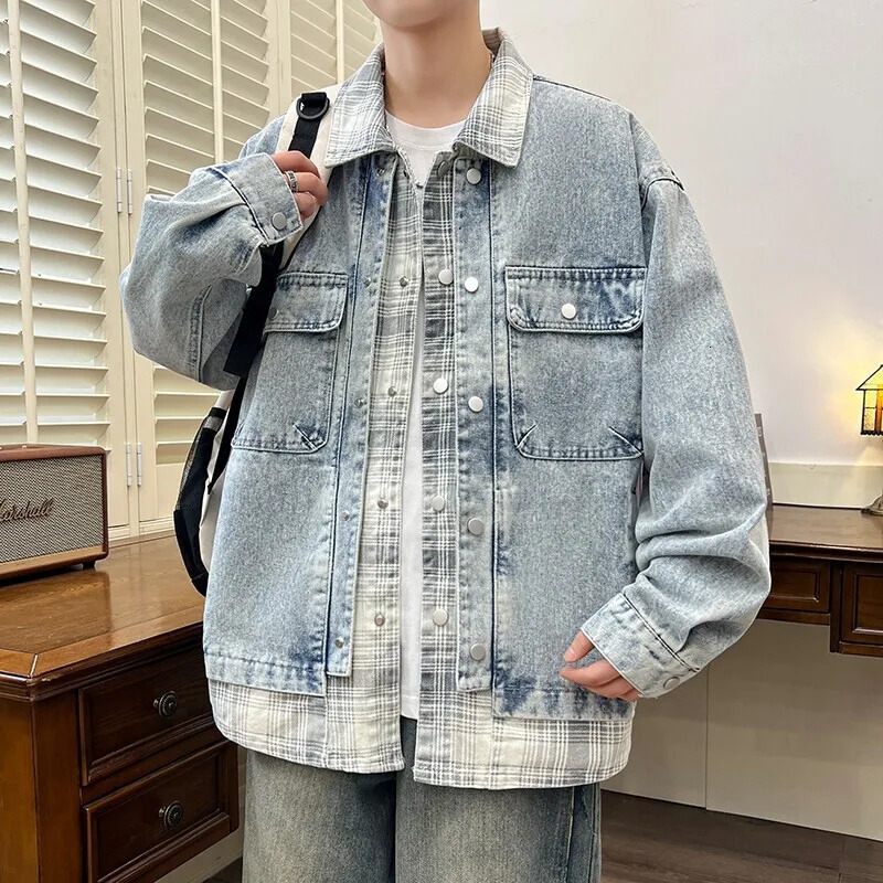 High Quality Mens Cotton Denim Jackets Spring Autumn Casual Top Retro Jeans Youth Streetwear Windproof Loose Coat Clothing 250614