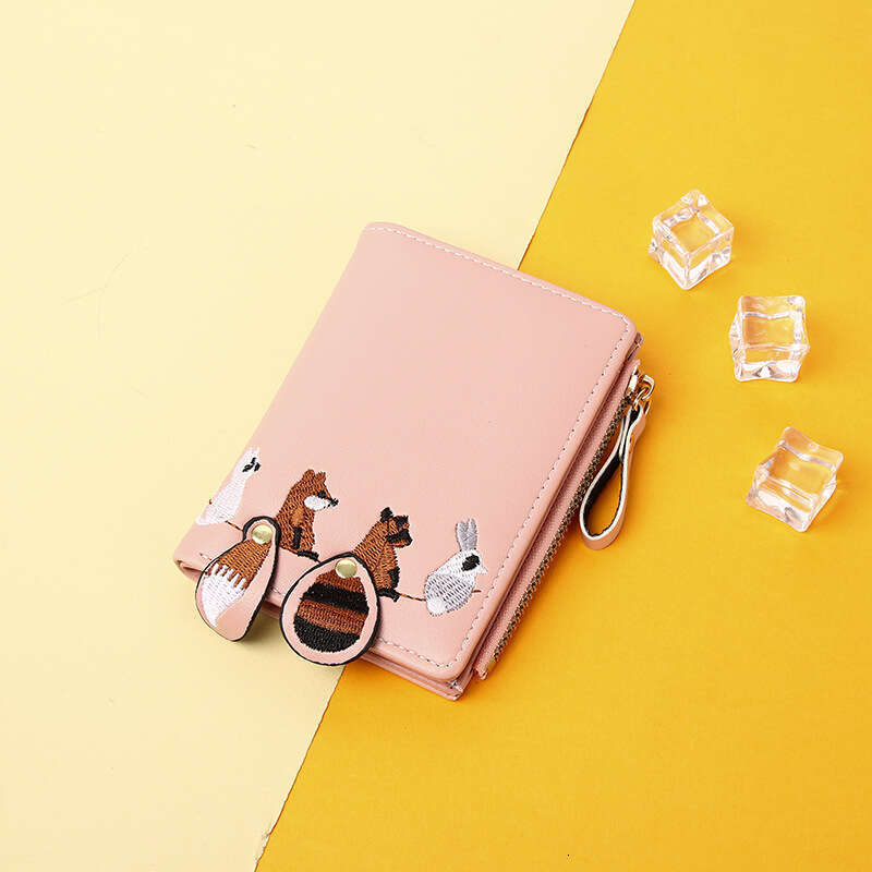 Hot Selling New Women's Short Student Wallet Korean Version Cute Fresh Card Holder Cartoon Mini Personality Coin Purse