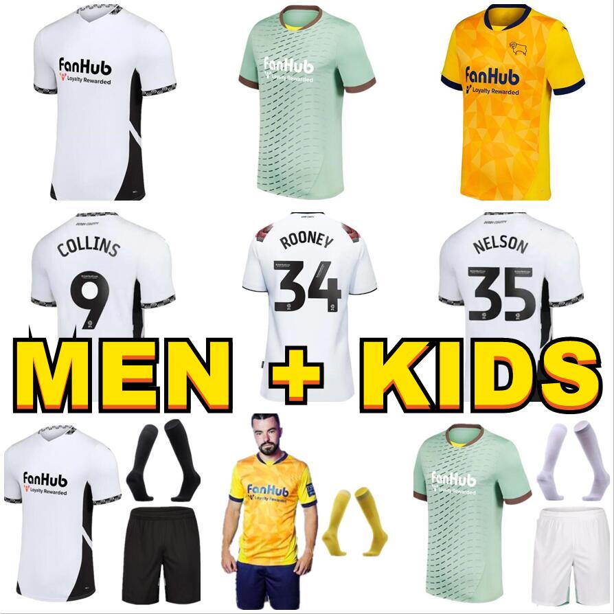 24 25 Derby County soccer jerseys SIBLEY CASHIN NYAMBE NELSON ELDER FORNAH BARKHUIZEN 2024 2025 Home Away Third jersey football shirts Men Kids Kit