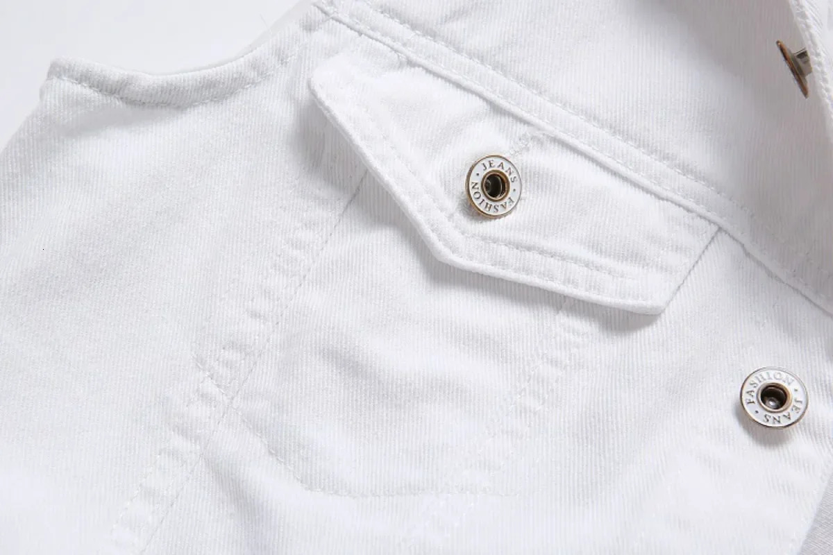 Summer Mens Ripped Denim Vest Male Tank Top Washed Jeans Waistcoat Man Retro Cowboy Hip Hop White Sleeveless Jacket 250614CJ