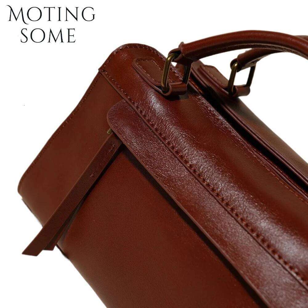 Motingsome New 2025 Fashion Women Small Square Natural Cowhide Shoulder Handbag Lady Mini Messenger Bag