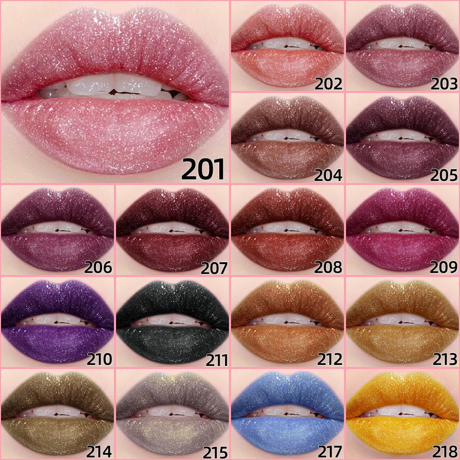 18 Colors Glitter 1pcs Lip Glaze Long Lasting Lip Gloss Waterproof Liquid Lipstick Makeup Lip Oil Lip Tint Lip Balm 250614