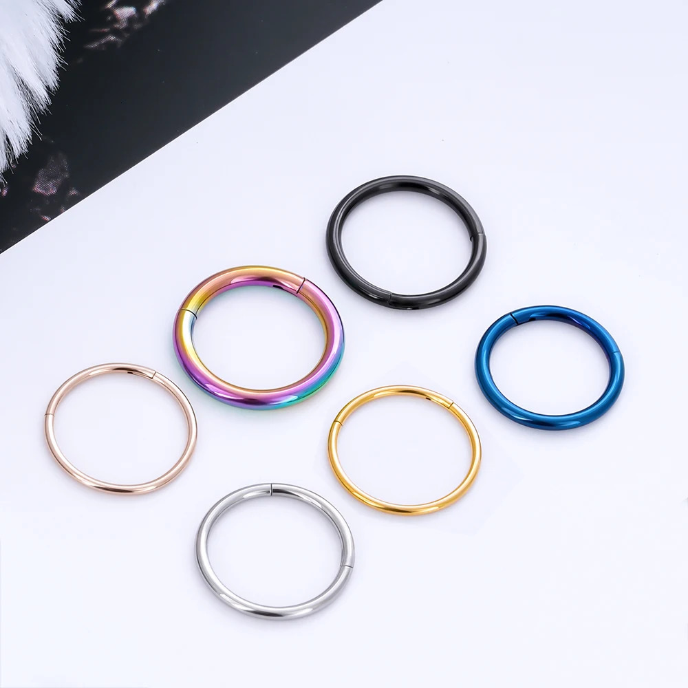 1050Pcs Wholesale Hoop Earring G23 Nose Ring For Women Piercing Jewelry Lip Ear Mixed Color Body Clips Hinge 250606