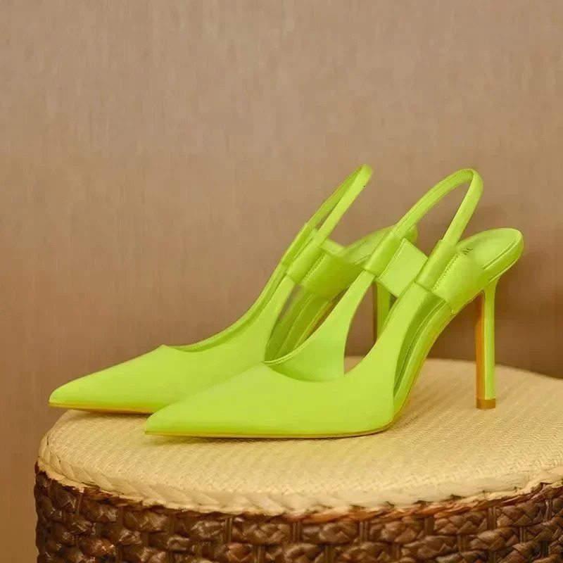 er Women Slingback Sandals Pointed Toe Slip on Thin High Heel Ladies Elegant Pumps Shoes Sandals 35-43 250613