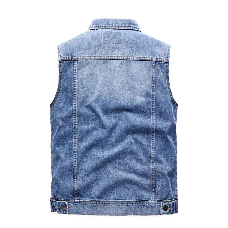 Spring Summer Mens Denim Vests Fashion Turn-Down Collar Cotton Jean Sleeveless Jackets Man Retro Streetwear Party Waistcoats 250614