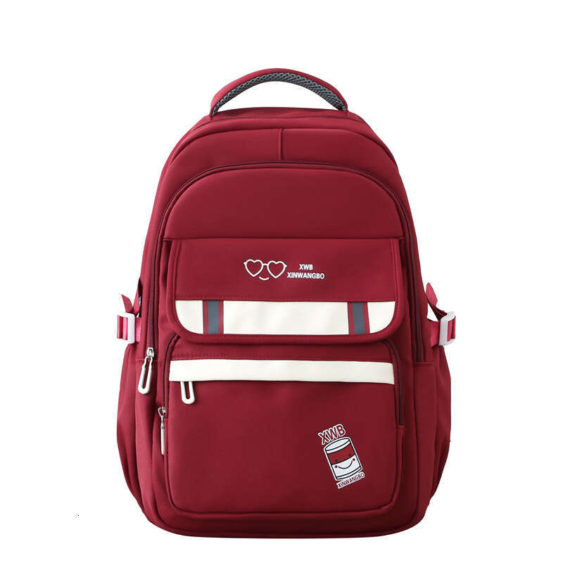 Korean Style INS Female Middle School Students, Large Capacity, Simple Solid Color Backpack for Junior High, High School, and College Students