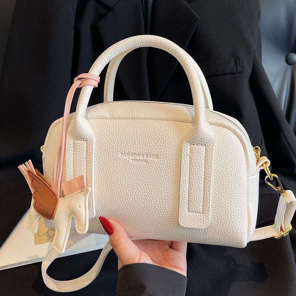 2025 New High-Quality Fashion Exquisite Handheld Boston for Women Trendy Versatile Solid Color Shoulder Crossbody Bag