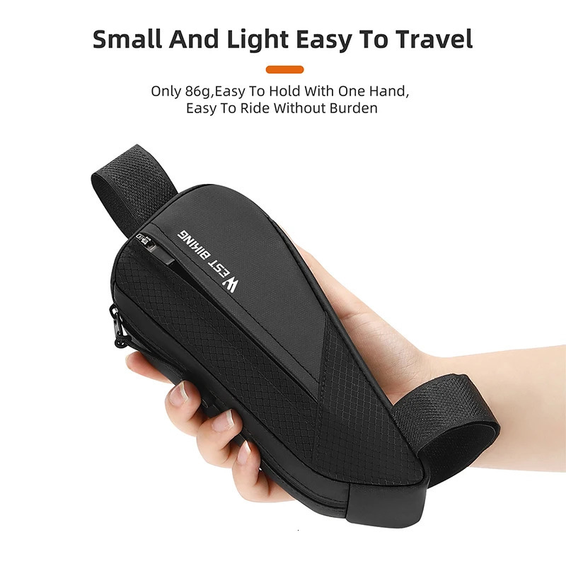 WEST BIKE Portable Bicycle Bag Cycling Top Tube Triangle Bag Ultralight MTB Road Bike Front Frame Tool Bag Bicycle Accessories 250610