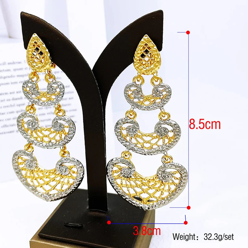 Women Big Drop Earrings 18K Gold Plated Long Earrings Fashion Jewelry Wedding Accessories Trending 250610